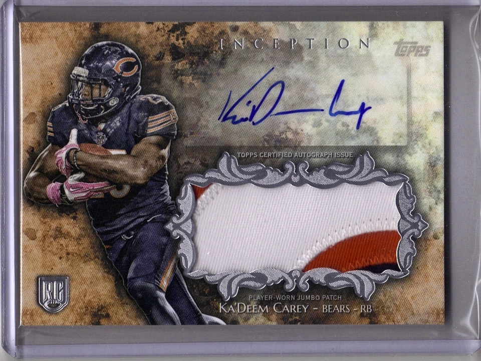 2014 INCEPTION -CHICAGO BEARS Ka' Deem Carey 3clr AUTO RC - Image 1 of 1