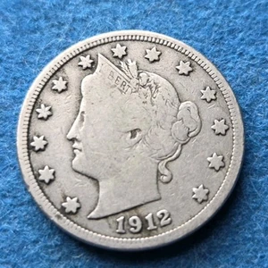 Nicer low mintage 1912 Denver Mint Liberty Head Nickel (R) -S - Picture 1 of 4