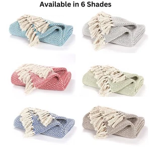 Cotton Throw For Sofa Chair Settee Couch Single Blanket Sofa Cover 125 x 150cm - Picture 1 of 41