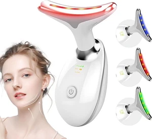 Terapia de luz roja para rostro, dispositivo de contorno facial y de cuello LED, masajeador facial - Imagen 1 de 6