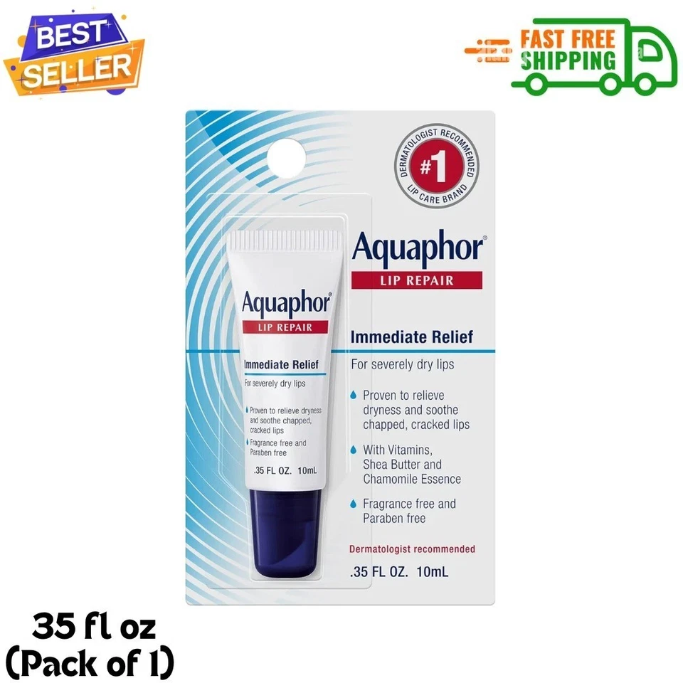 Pomada reparadora de labios Aquaphor - Humedad duradera, 0,35 fl oz (paquete de 1)... Foto 1 de 4