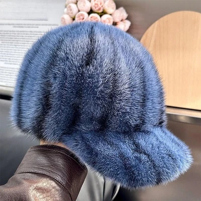 Женская шапка из натуральной норки с острыми краями бейсбольная кепка принцесса шляпа рыцарь кепка головной убор - Изображение 1 из 4