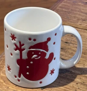 Taza de Navidad vintage Waechtersbach muñeco de nieve blanca/roja ALEMANIA (tiene chip) - Imagen 1 de 12