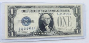 1928-B Blue Seal $1 Silver Certificate Note Crisp Uncirculated "Funny Back" - Picture 1 of 4