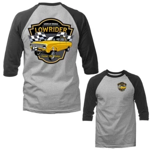 American Original Lowrider Hot Rod Classic Vintage Car Vehicle 3/4 Sleeve Raglan - Picture 1 of 10