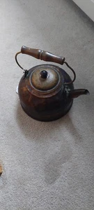 Vintage Revere Ware 1801 Copper Teapot Tea Kettle Wood Handle Made in Rome NY - Picture 1 of 3