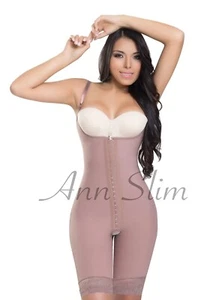 Ann Slim 4302 Powernet Shapewear Mid Thigh Adjustable Thin Shoulder Straps.  - Picture 1 of 2