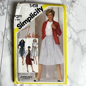 1982 Simplicity 5438 Größe 16 Rock Top Jacke Schnittmuster Landhaus Kern bescheiden - Bild 1 von 3