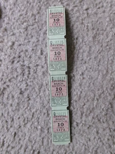 Acht 1975 Crystal Beach Kanada 10c Tickets kostenloser Versand - Bild 1 von 3