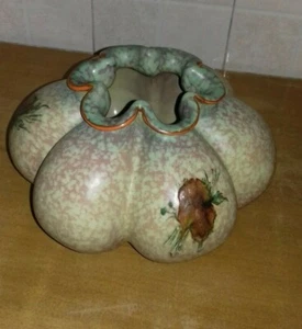 Extraordinary Antique Ceramic Pumpkin-Shaped Vase Deruta 1940s - Picture 1 of 6