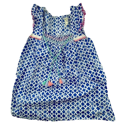 Matilda Jane Young Girls Size Small Blue Geometric Print Dress 2016 - Image 1 of 4