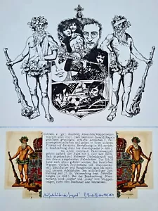 BODO BODEN Original Zeichnung 1974 handsigniert Deutsche Pop Art Heraldik Wappen - Bild 1 von 13