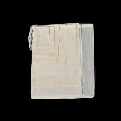 10/20/50pcs Cotton Muslin Drawstring Bags Pack Soap Herbs Tea 8x10 15x20 25x30cm - Image 1 of 4