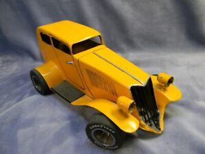 1/10 SCALE 1930'S FORD 2DR COUPE YELLOW HAND-MADE CUSTOM STEEL CAR ARTWORK