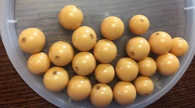 Lote de cuentas redondas mixtas rústicas recubiertas de naranja claro grueso vintage del antiguo Japón Foto 1 de 3