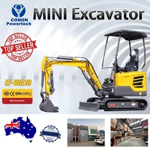 1.8 Ton Diesel Mini Excavator Red & Yellow Dual-Tone for Construction & Landscap - Picture 1 of 13