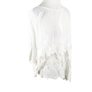 Ipekyol asymmetrische Tunika Top bestickt Blumen Spitze durchsichtig Topper Gr. 8 - Bild 1 von 9
