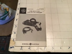 Vintage Camera related booklet: 1960 - AK-4 & 5 Hook-on Volt Ammeters GE, 12pgs - Picture 1 of 3