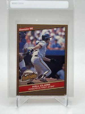 1986 Donruss Highlights Will Clark Rookie Baseball Card #1 Mint FREE SHIPPING - Image 1 of 3