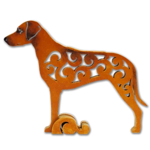Rhodesian Ridgeback Dog Wood Figurine Unique Gift Hand-Painted - Picture 1 of 4