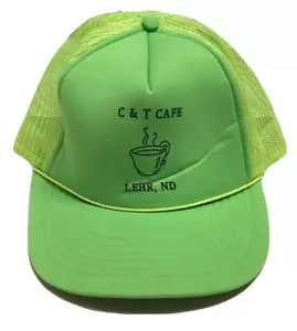 De colección C&T Café Camionero Sombrero Comida Taza de Café Restaurante Gorra Lehr Dakota del Norte ND - Imagen 1 de 12
