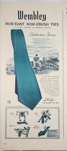 Corbatas para hombre Wembley 1946 vintage anuncio verde Delaware - Imagen 1 de 2
