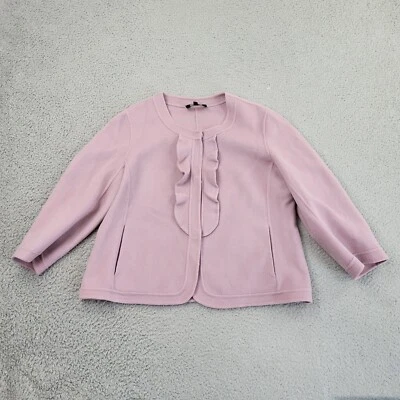 Blazer Talbots Mujer 16 Púrpura Claro Lana Cubierta Botón Manga Larga Foto 1 de 4