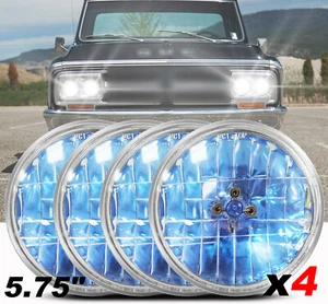 4PCS 5.75" 5-3/4" Round Headlights for GMC C15/C1500 1961-1972 Pickup C2500 - Picture 1 of 10