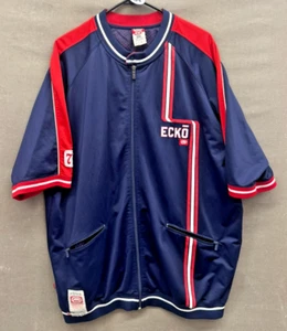 Vintage Y2K Ecko Unltd Ringer Jersey Style T-Shirt Size 2XL Zippered Pockets - Picture 1 of 6