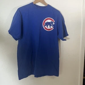 Chicago Cubs 100% Cotton Vintage Majestic T-Shirt Blue Sz Large MLB - Picture 1 of 7