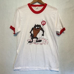 Vintage Screen Stars Ringer T-Shirt Killer Tasmanian Devil Sz L - Picture 1 of 11