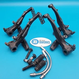 Shimano BR-M421 Linear Pull V-Brake Complete Set Hybrid MTB Touring Bike e19 - Picture 1 of 10