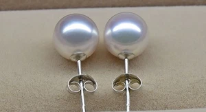 Pendientes redondos de perlas de agua dulce de 8-8,5 mm plata 925 - Imagen 1 de 1