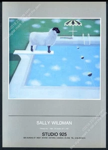 1984 Sally Wildman Schafe Schwimmbad Kunst Ontario Galerie Show Vintage Druck Anzeige - Bild 1 von 1