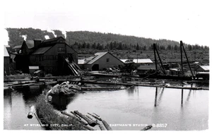 Lumber Yard Stirling City California Real Photo by Eastman Vintage Postcard - Picture 1 of 2