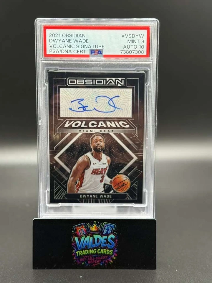 Dwyane Wade 2021 Obsidian Volcanic Auto /49 PSA 9 Mint 10 Auto Miami Heat HOF - Image 1 of 2