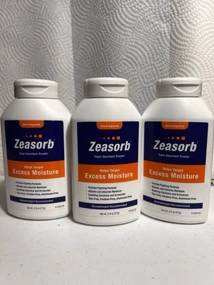 Zeasorb Prevention 超吸水粉擦痒缓解 2.5 盎司 3 包 — 第 1/4 张图片