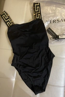 Versace Women's Greca Border One Piece Black Swimsuit Versace sz 3 US M IT 42 - Image 1 of 4