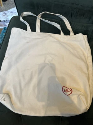 Bolso de Compras AG Adriano Goldschmied Blanco Lona Logo Talla Grande Foto 1 de 2