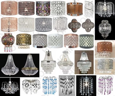 Modern Chandelier Acrylic Crystal Light Shades Droplet Ceiling Pendant Lampshade - Image 1 of 4