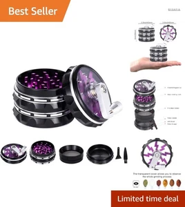 Kräutermühle Aluminium 6,3 cm 4 Stück Transparents Magazin Mahlgut Grinder - Bild 1 von 10