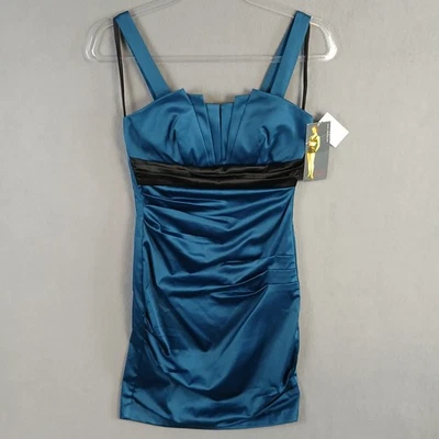 Ruby Rox Women's Mini Dress Size 5 Blue Satin Detail NWT - Image 1 of 4