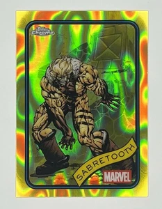 Sabretooth 92 Yellow Lava Refractor 2025 Topps Chrome Marvel NM - Picture 1 of 2
