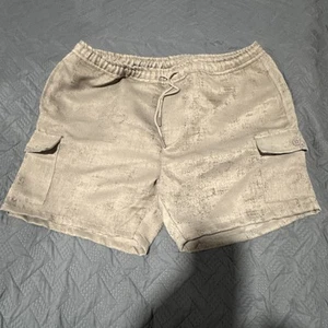 BoohooMAN Plus Size Elasticated Waist Textured Cargo Shorts Stone Size XXL NWT - Picture 1 of 8
