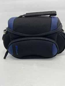 Targus Compact Padded Black-Blue -Camera Bag front Pocket-Divider & Strap - Picture 1 of 9