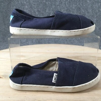 Zapatos Toms Juveniles 1 Alpargata Sin Cordones Planos Azul Lona Redondos Clásicos 10010532 Foto 1 de 4