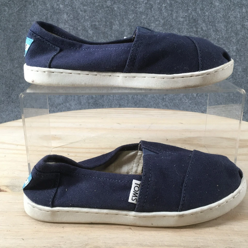 Zapatos Toms Juveniles 1 Alpargata Sin Cordones Planos Azul Lona Redondos Clásicos 10010532 Foto 1 de 4