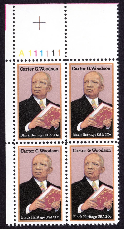 Scott #2073 Carter G. Woodson (Black Heritage) Plate Block of 4 Stamps - MNH UL - Image 1 of 1