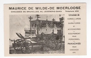 GAND BELGIUM 1927 AD POSTCARD FUNERAL HEARSE W/PRECANCEL - Picture 1 of 2
