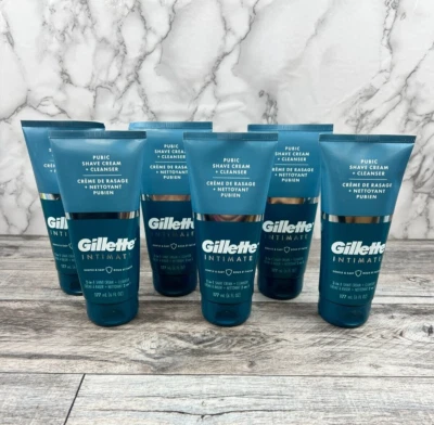 6 PACK Gillette Intimate 2-in-1 Pubic Shave Cream + Cleanser 6oz NEW - Image 1 of 4